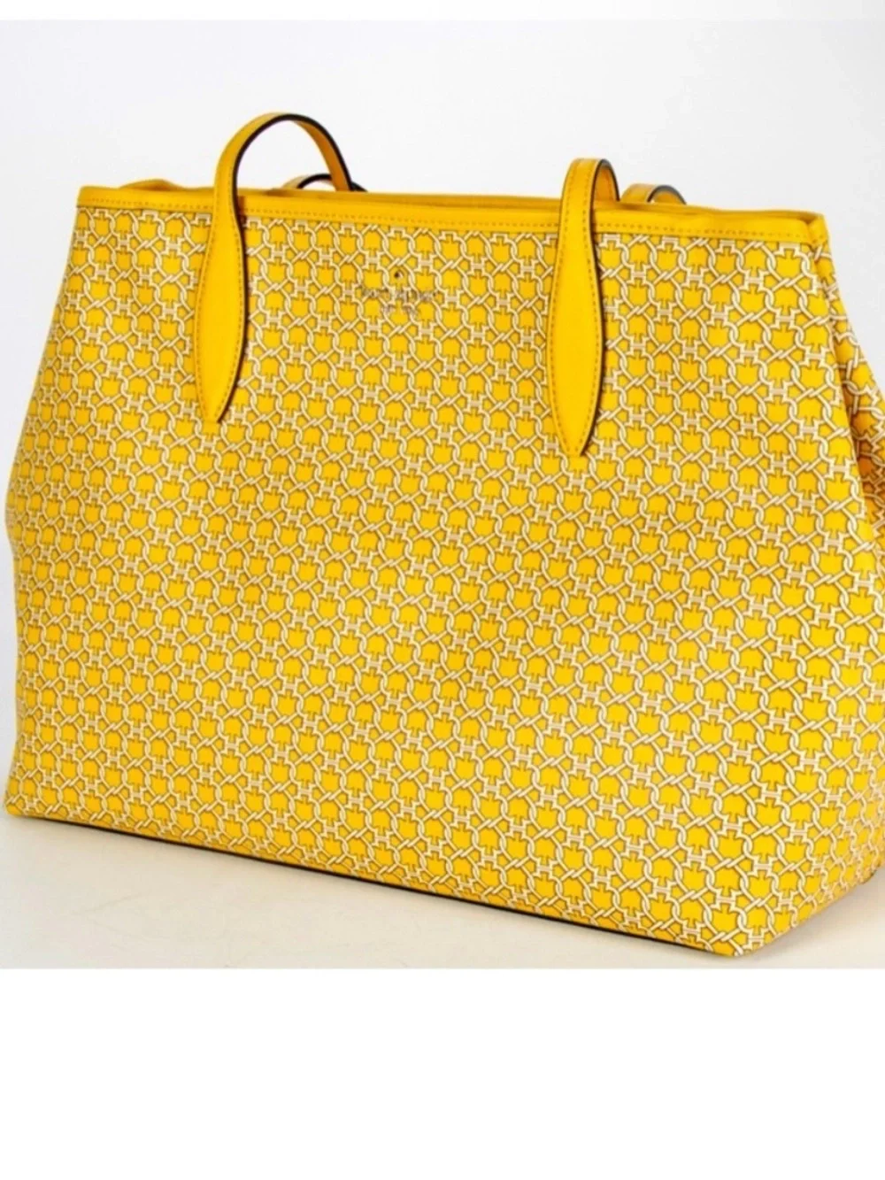 Kate Spade Link Tote Bag & Matching Large Wallet Set Yellow Multi